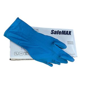 П009  L - СВЕРХПРОЧНЫЕ СИНИЕ латексные перчатки  SafeMax (25/250)