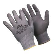 П282   10 р. СВС СЕРЫЕ ПОЛИУРЕТАНОВЫЕ 13 класс нейлоновые антистатические перчатки (10/250)