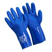 П130  GWARD Sandy  Перчатки МБС, интерлок с полным покрытием ПВХ синего цвета  (6/60)