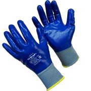 П163/С    СИНИЕ 10р.   ПЕРЧАТКИ С ПОЛНЫМ   нитриловым  покрытием (12/240)