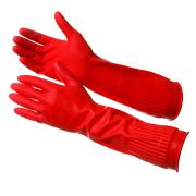 П128/М  GWARD ROSE G100 Перчати красные,удлиненные,латексные р.М (12/120)