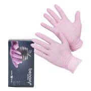 МАРК3 П1076-М (уп 50 пар) перчатки (РОЗОВЫЕ) BENOVY  нитриловые  (50/500)