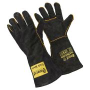 П362   Краги GWARD ЧЕРНЫЕ ТЕПЛЫЕ спилковые BLACK ZIMA (XY071) (6/60)