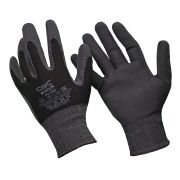 П284   9 р. СВС ЧЕРНЫЕ ПОЛИУРЕТАНОВЫЕ нейлоновые перчатки (10/250)