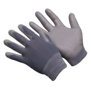 П087M   «M» СЕРЫЕ ПОЛИУРЕТАНОВЫЕ нейлоновые антистатические перчатки (10/300/500)