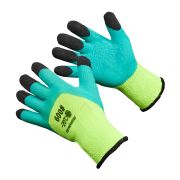 П312/З    Перчатки 600#  3\4 ЗЕЛЕНАЯ ладонь с черными пальчиками (10/12/480)