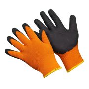 П351/О   Перчатки утепл. оранжевые рифленные с черным налад. (10/480)